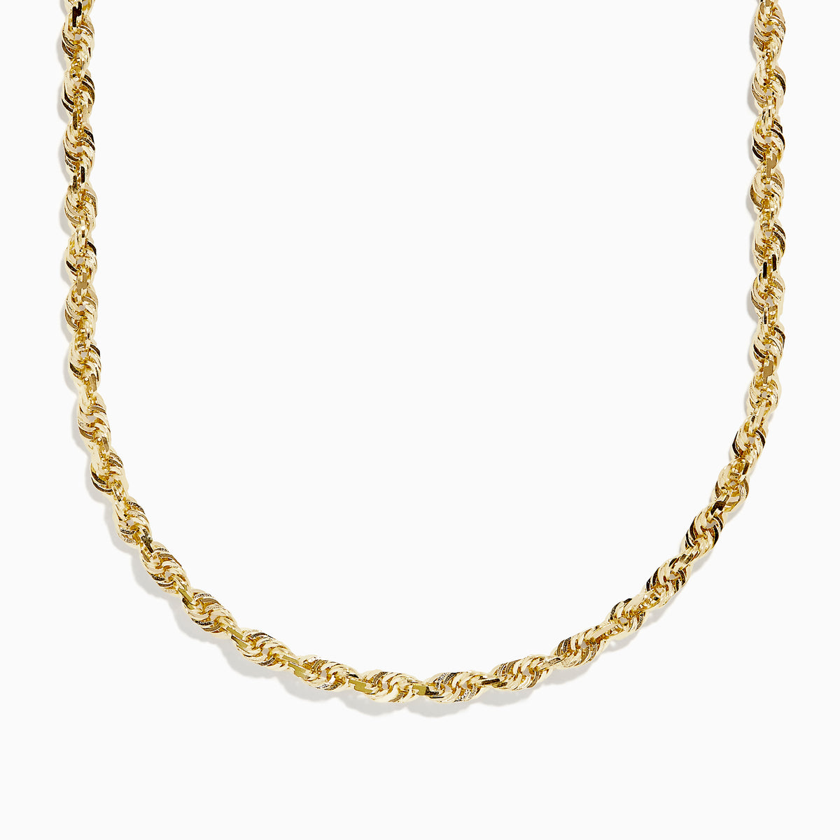 The 14K Yellow Gold 26 Woven Chain is displayed on a white background, showcasing its twisted, braided design and polished finish.