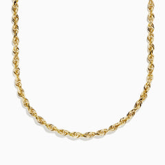 The 14K Yellow Gold 26 Woven Chain is displayed on a white background, showcasing its twisted, braided design and polished finish.