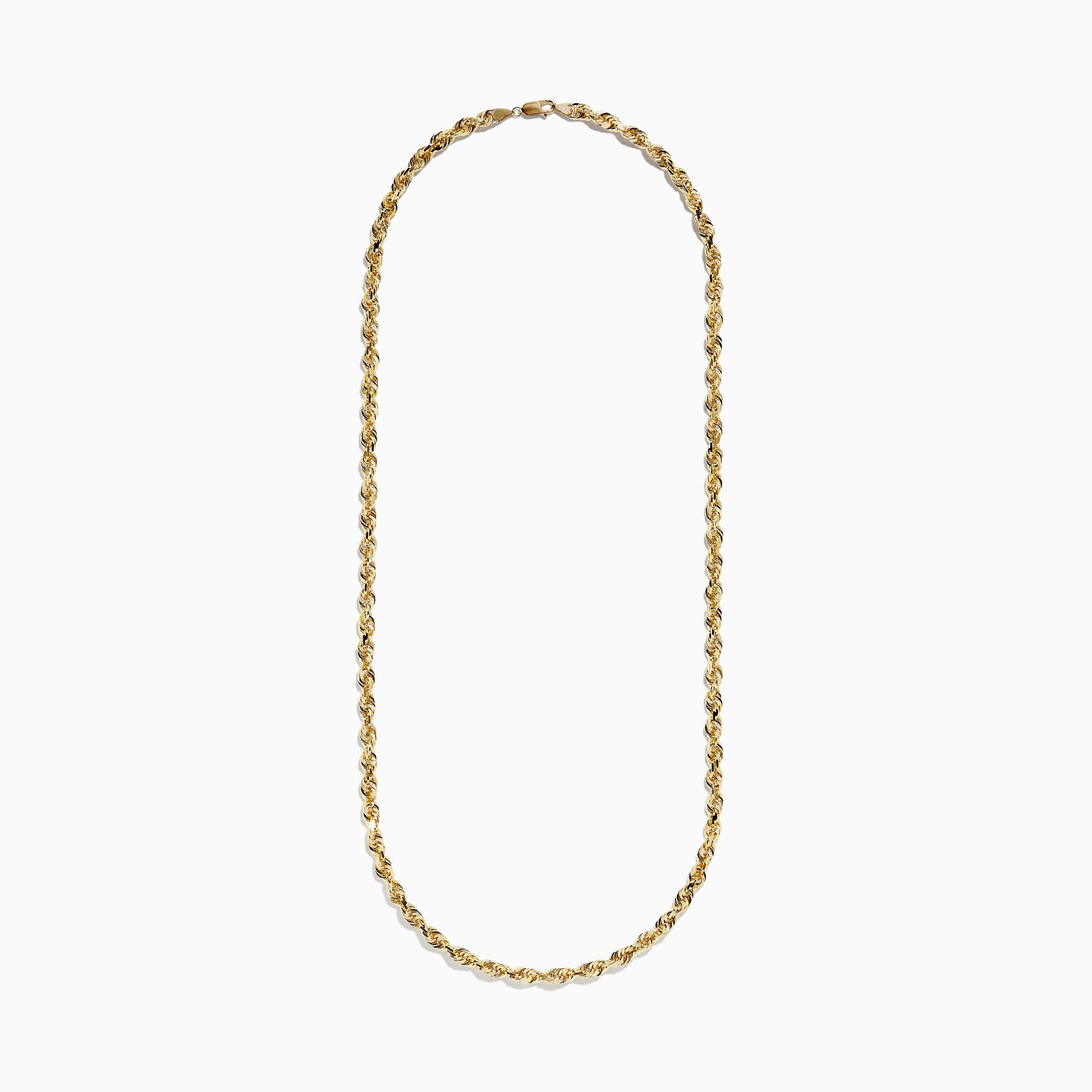 The 14K Yellow Gold 26 Woven Chain is displayed on a white background, showcasing its twisted, braided design and polished finish.