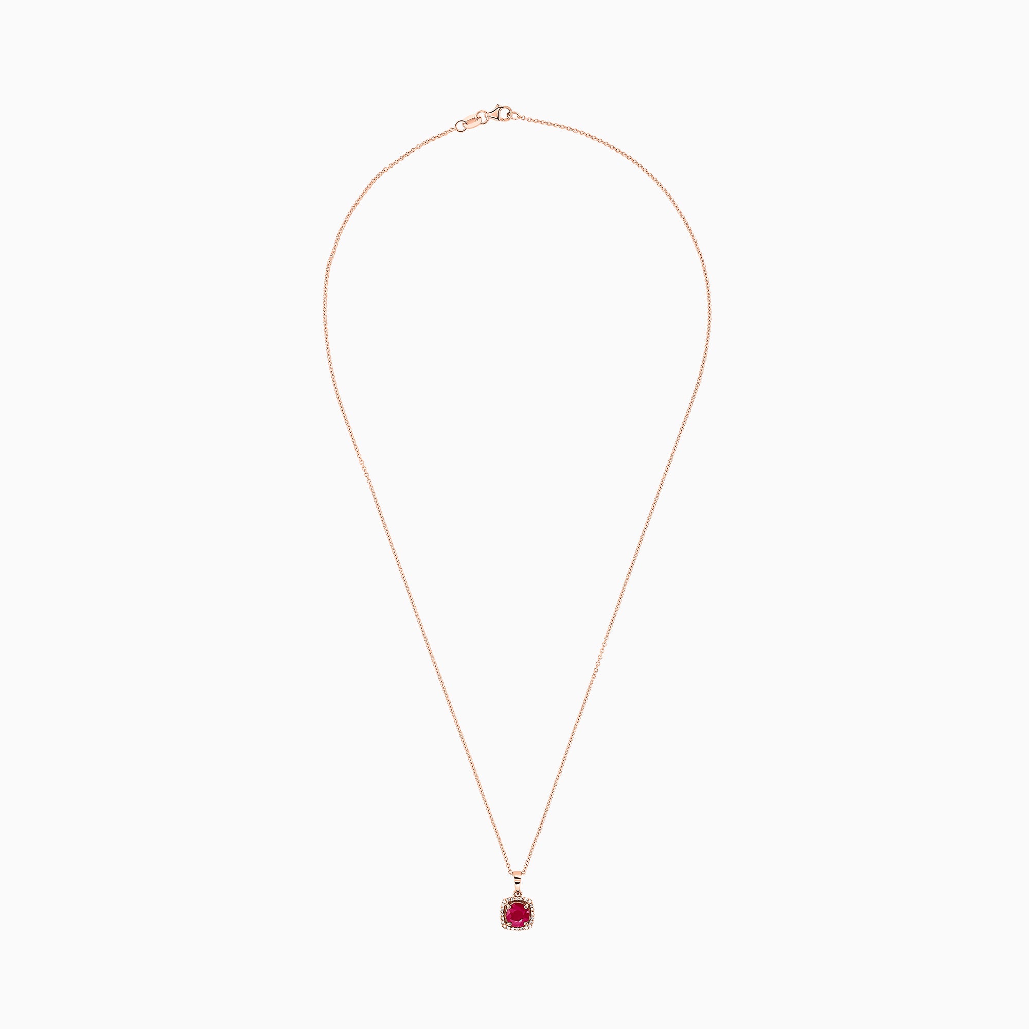 Effy 14K Rose Gold Ruby and Diamond Pendant, 1.04 TCW