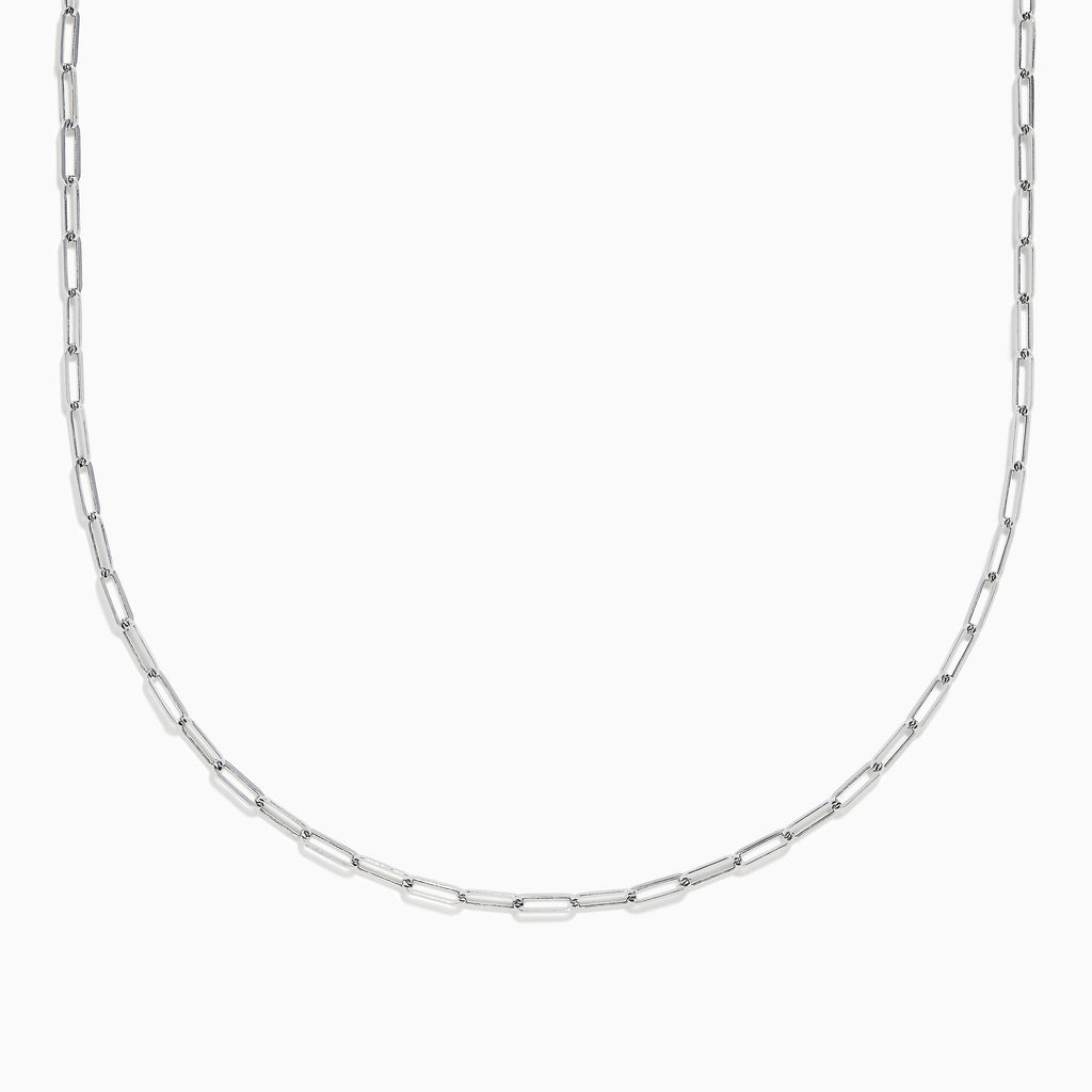 Effy 14K White Gold 18" 2.5mm Paperclip Necklace