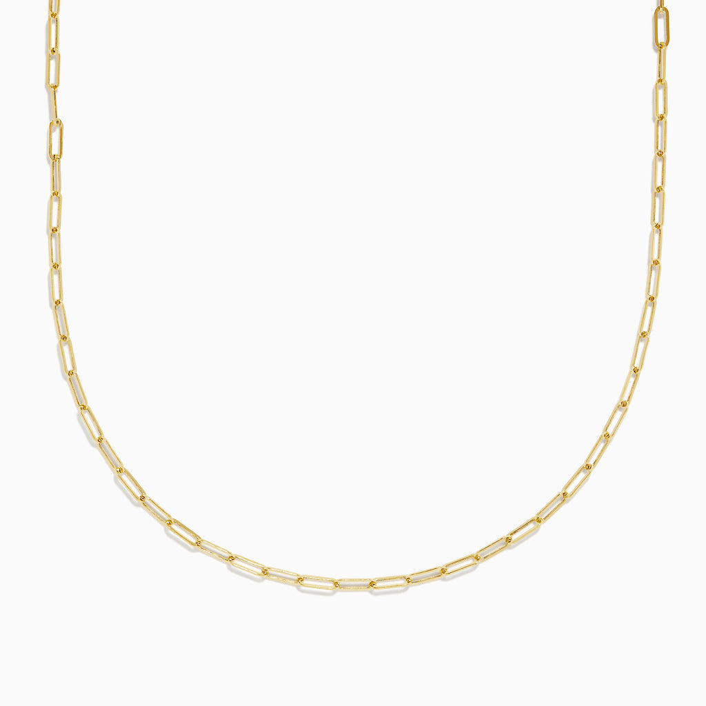Effy 14K Yellow Gold 18" 2.5mm Paperclip Necklace