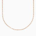 The 14K Rose Gold 18 2.5mm Paperclip Necklace features delicate elongated oval links and is shown against a plain white background.