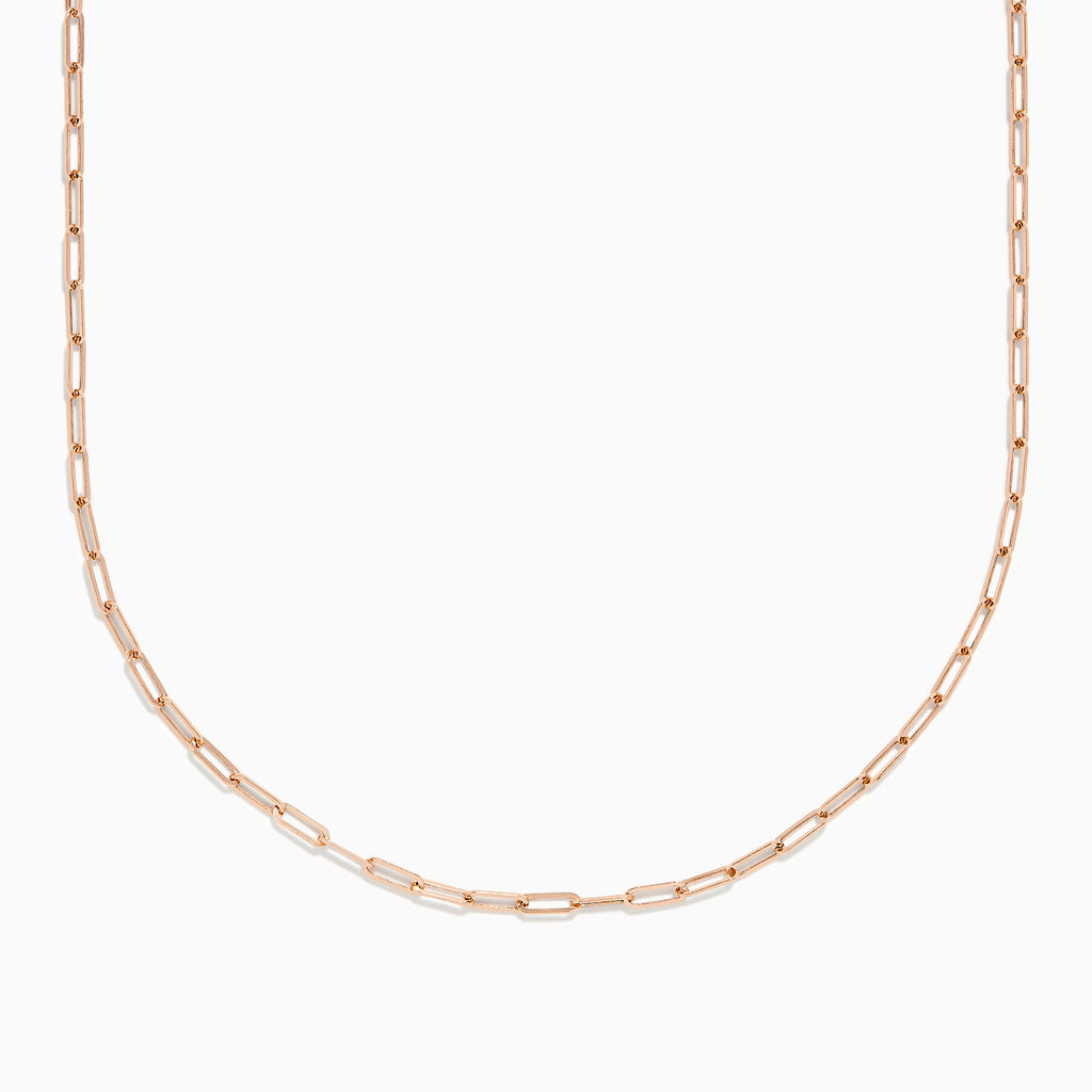 Effy 14K Rose Gold 18" 2.5mm Paperclip Necklace