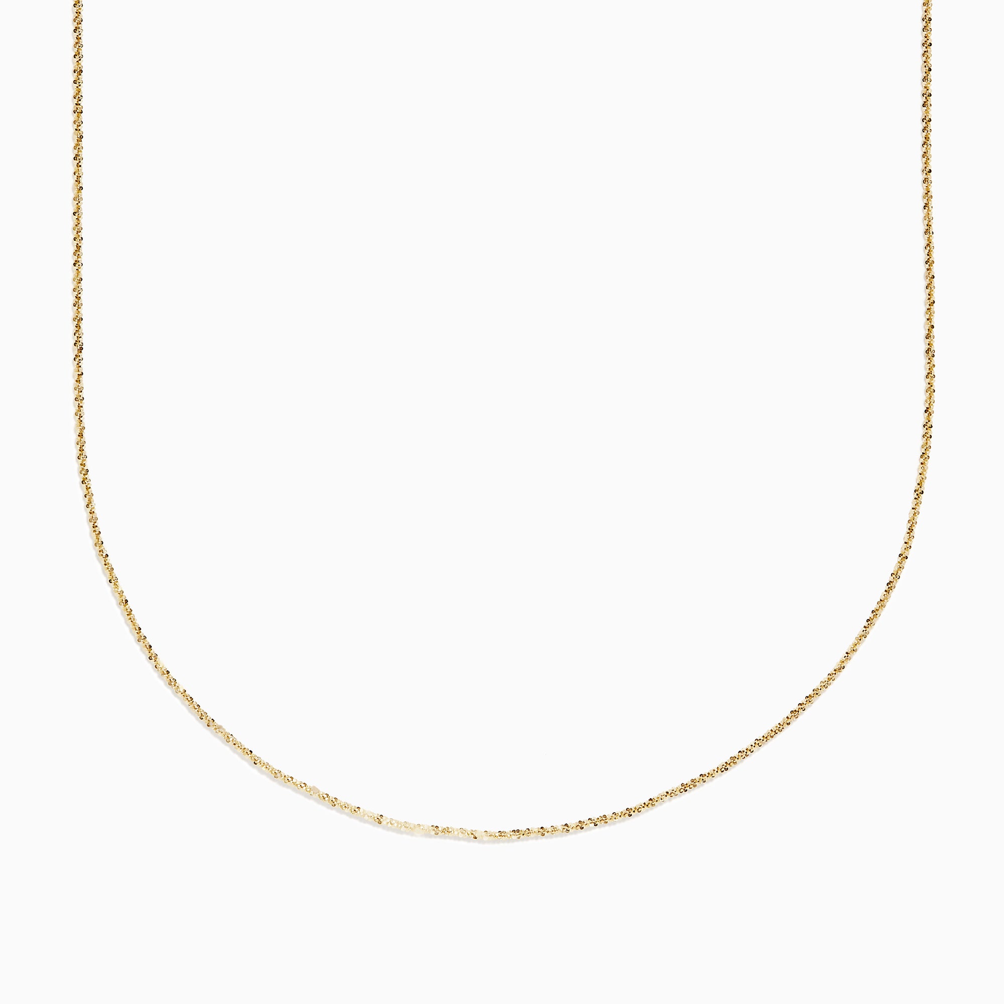 The 14K Yellow Gold Twisted Rope Chain is displayed against a plain white background, gently curving at the center.