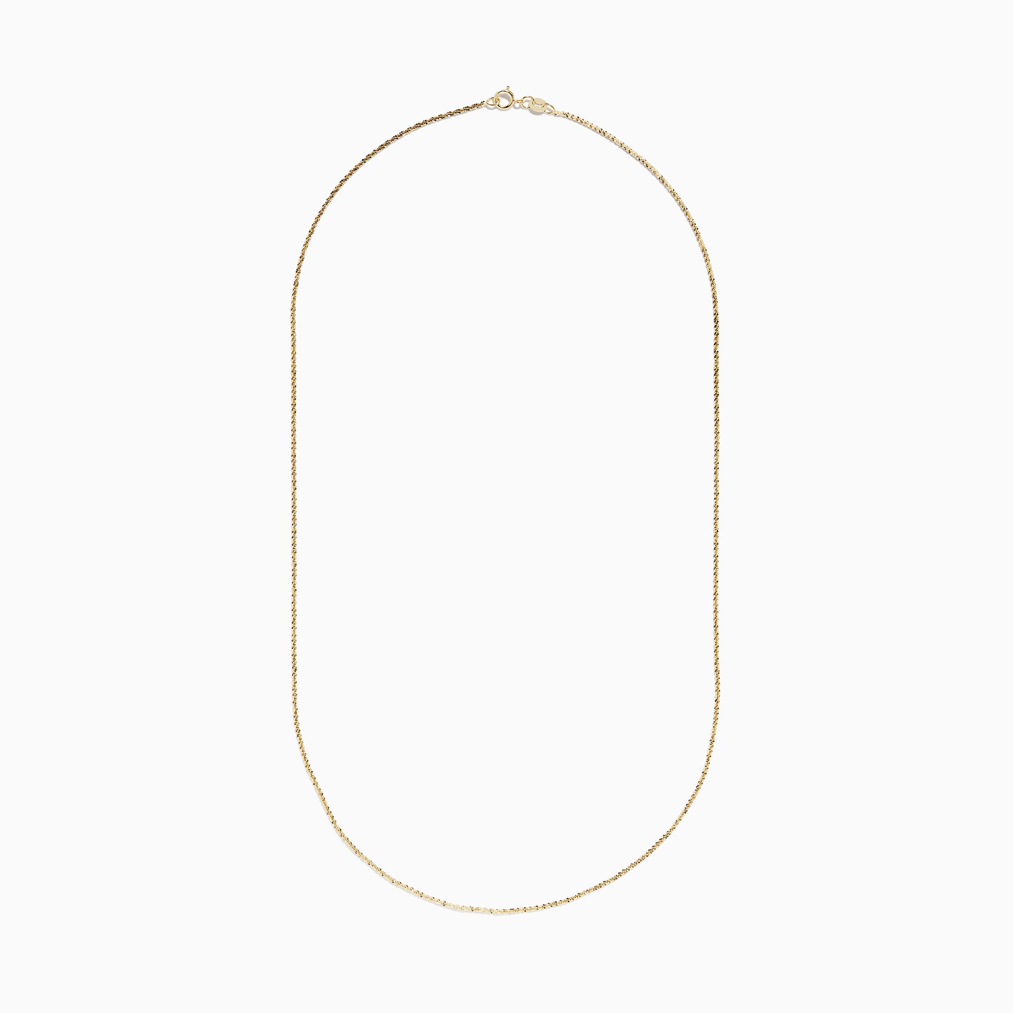The 14K Yellow Gold Twisted Rope Chain is displayed against a plain white background, gently curving at the center.