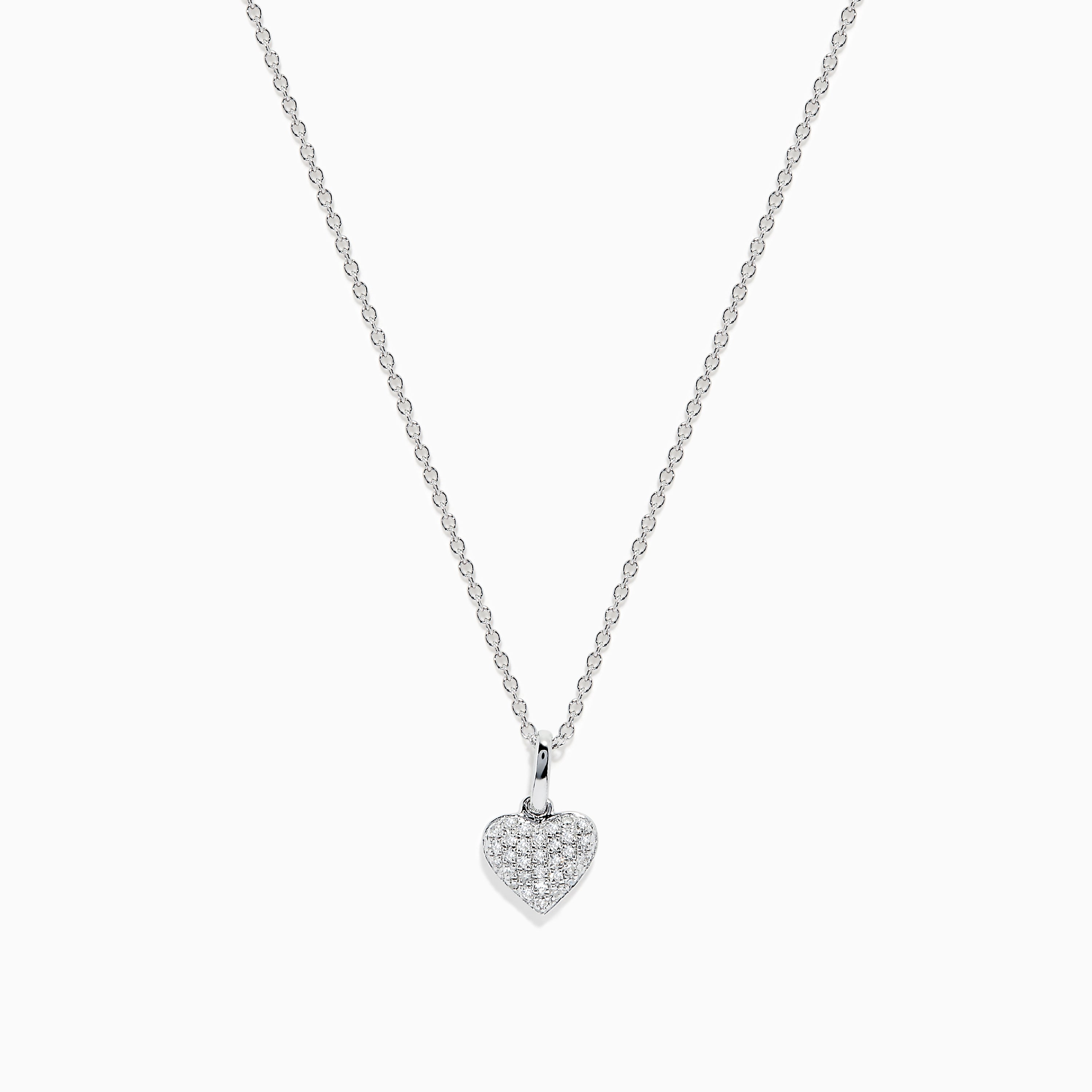 Effy 925 Sterling Silver Diamond Heart Necklace –