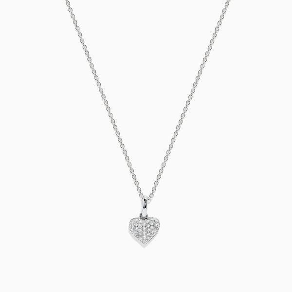 70528 14K WHITE GOLD EFFY DIAMOND HEART PENDANT NECKLACE - Gemelli  Jewelers, LLC