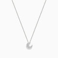 The 925 Sterling Silver Diamond Moon Necklace features a crescent moon pendant adorned with sparkling stones, beautifully displayed against a plain white background.