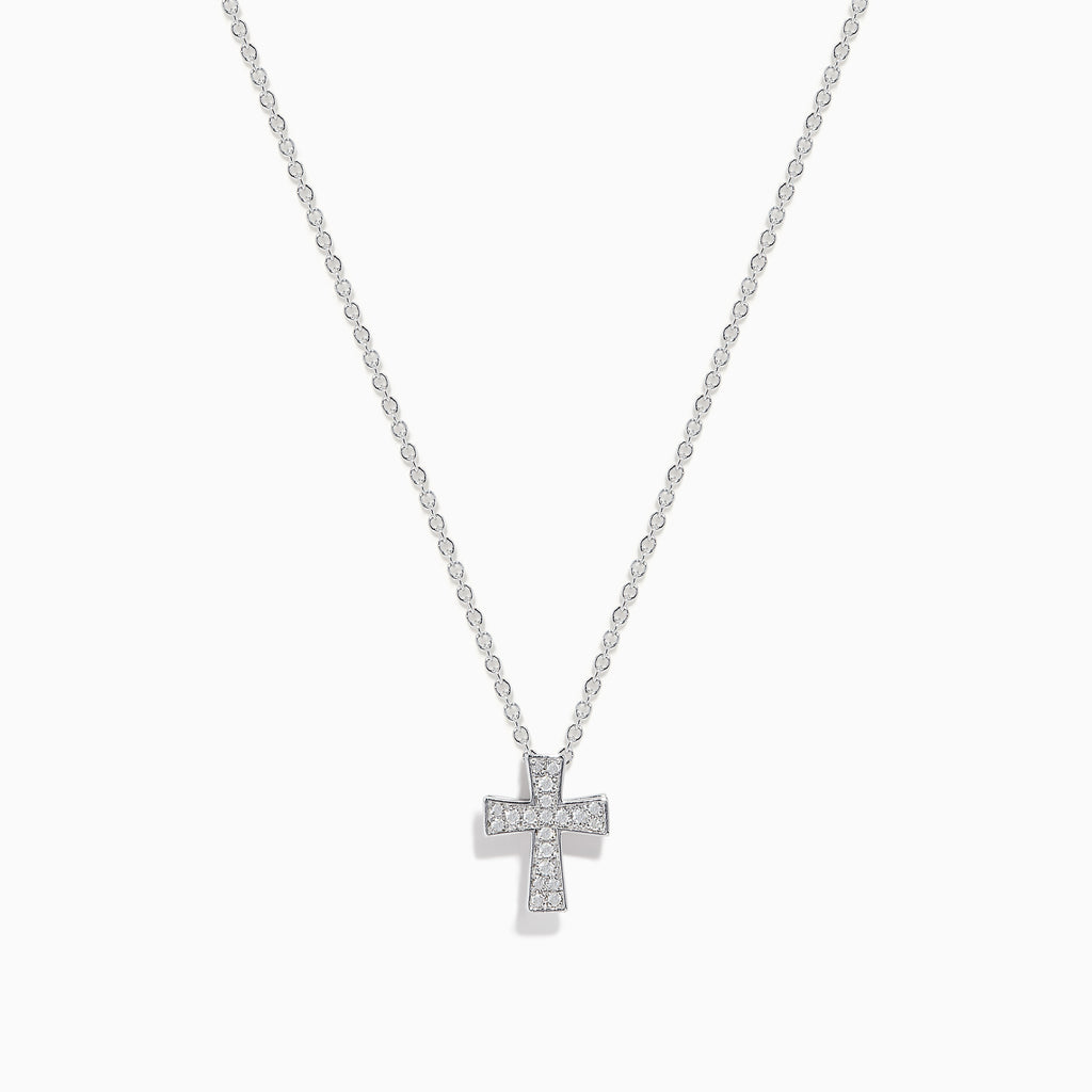 Effy 925 Sterling Silver Diamond Cross Pendant
