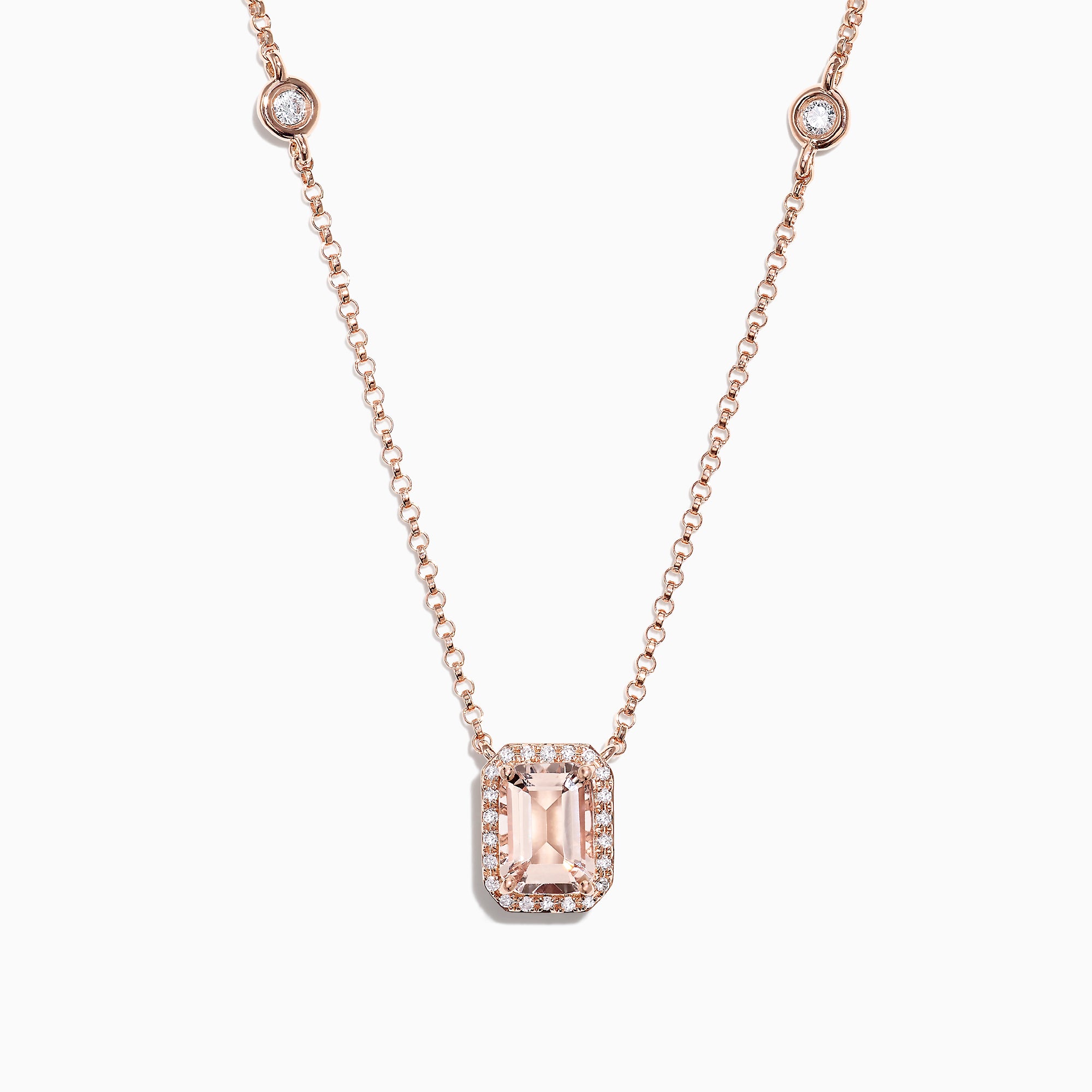 9ct Rose Gold Pearl & Morganite Pendant & Chain