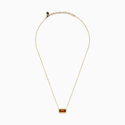 The Sunset 14K Yellow Gold Citrine and Diamond Necklace features a rectangular citrine pendant with a delicate bead border.