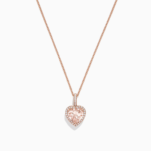 Effy Novelty 14K Rose Gold Pink Sapphire and Diamond Necklace –  effyjewelry.com