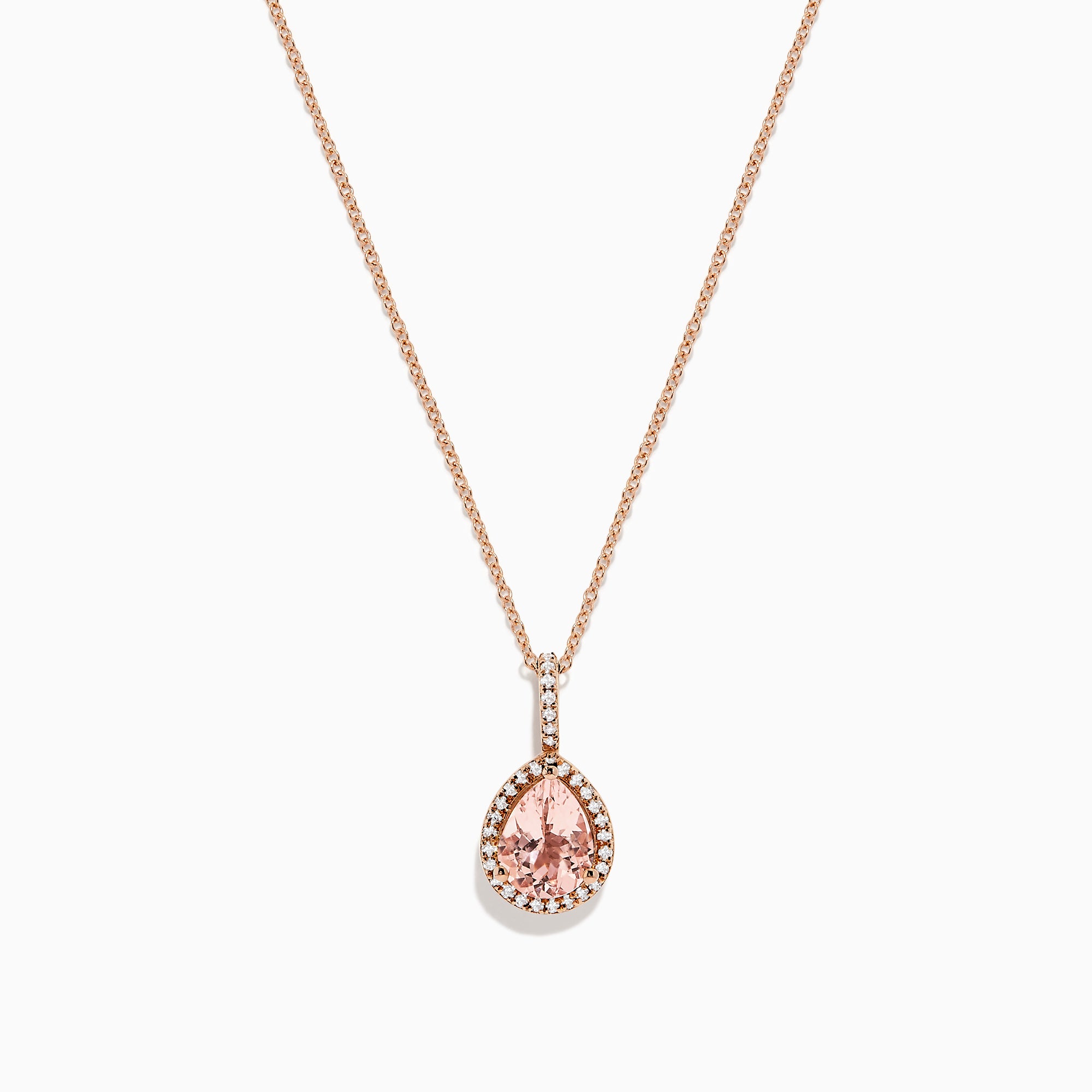 Effy Blush 14K Rose Gold Morganite and Diamond Pendant, 1.75 TCW