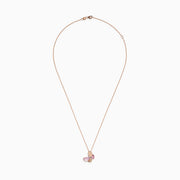 A delicate necklace featuring the Nature 14K Gold Mother of Pearl & Diamond Butterfly Pendant, 0.02 TCW, on a rose gold chain with shimmering diamonds and detailed butterfly wings.