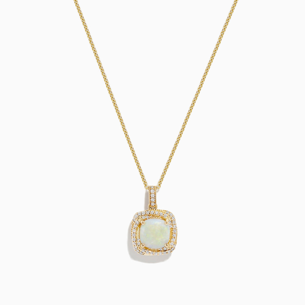 Effy Aurora 14K Yellow Gold Opal and Diamond Pendant, 1.41 TCW