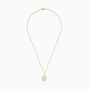 The Aurora 14K Yellow Gold Opal Pendant showcases a cushion-cut opal with a diamond halo and an extra row of diamonds on the bail, all beautifully crafted in yellow gold from the Effy Aurora collection.