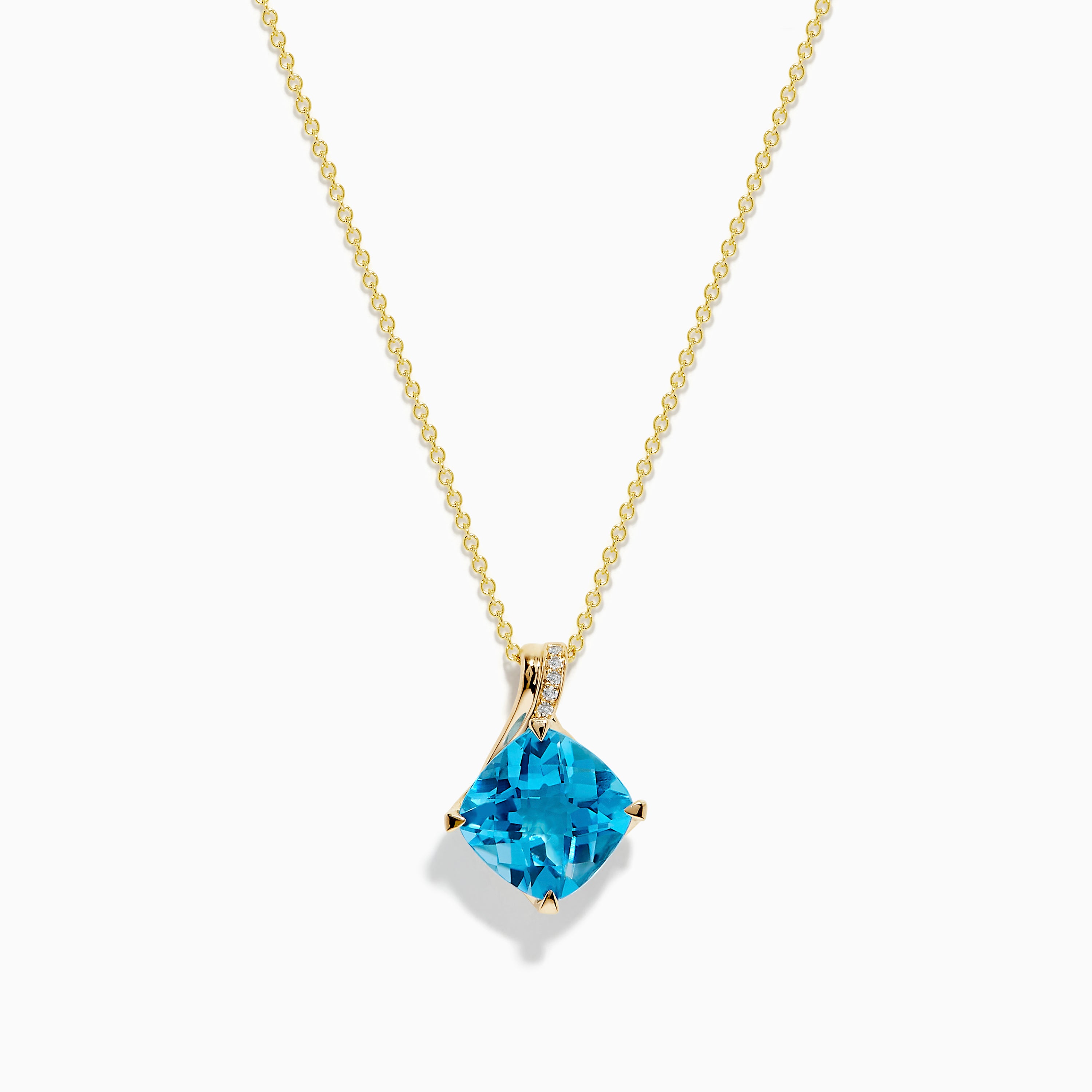 Effy 14K Ocean Bleu Blue Topaz and Diamond Pendant
