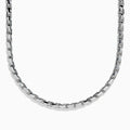 The Mens Sterling Silver 22 Box Link Chain is shown against a white background, featuring only the lower half of the chain in a curved arrangement.