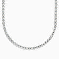 Effy Mens Sterling Silver 21 Box Chain Necklace displayed in a U-shape on a white background.