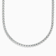Effy Mens Sterling Silver 21 Box Chain Necklace displayed in a U-shape on a white background.