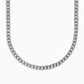 A close-up of the 925 Sterling Silver Curb Chain Necklace arranged in a U shape against a white background, highlighting the bold curb chain style.