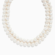A close-up of a 925 Sterling Silver Freshwater Pearl Necklace, shown against a plain white background.