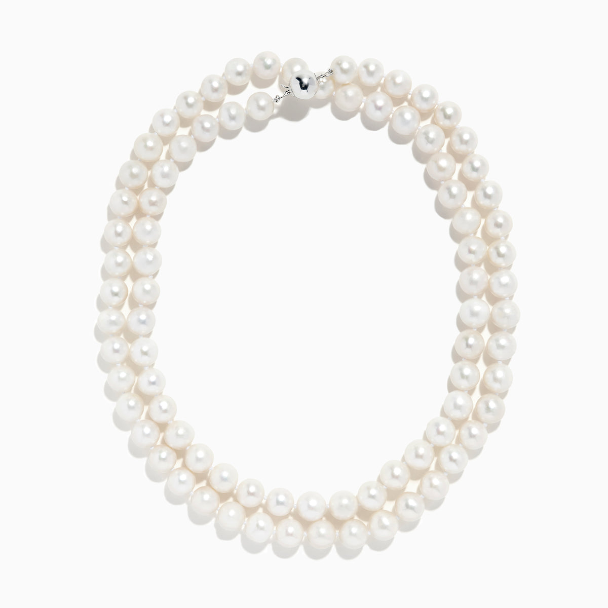 A close-up of a 925 Sterling Silver Freshwater Pearl Necklace, shown against a plain white background.