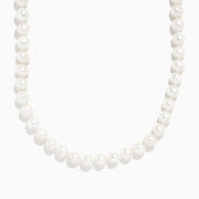 A close-up of a 925 Sterling Silver Freshwater Pearl Necklace, shown against a plain white background.