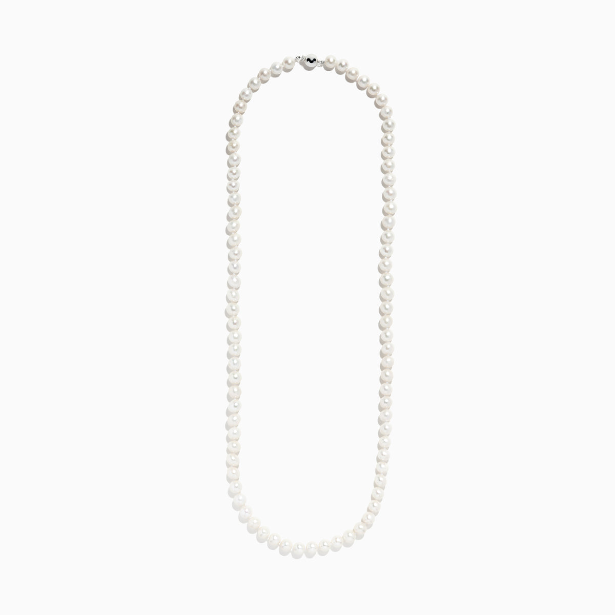 A close-up of a 925 Sterling Silver Freshwater Pearl Necklace, shown against a plain white background.