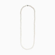 A close-up of a 925 Sterling Silver Freshwater Pearl Necklace, shown against a plain white background.