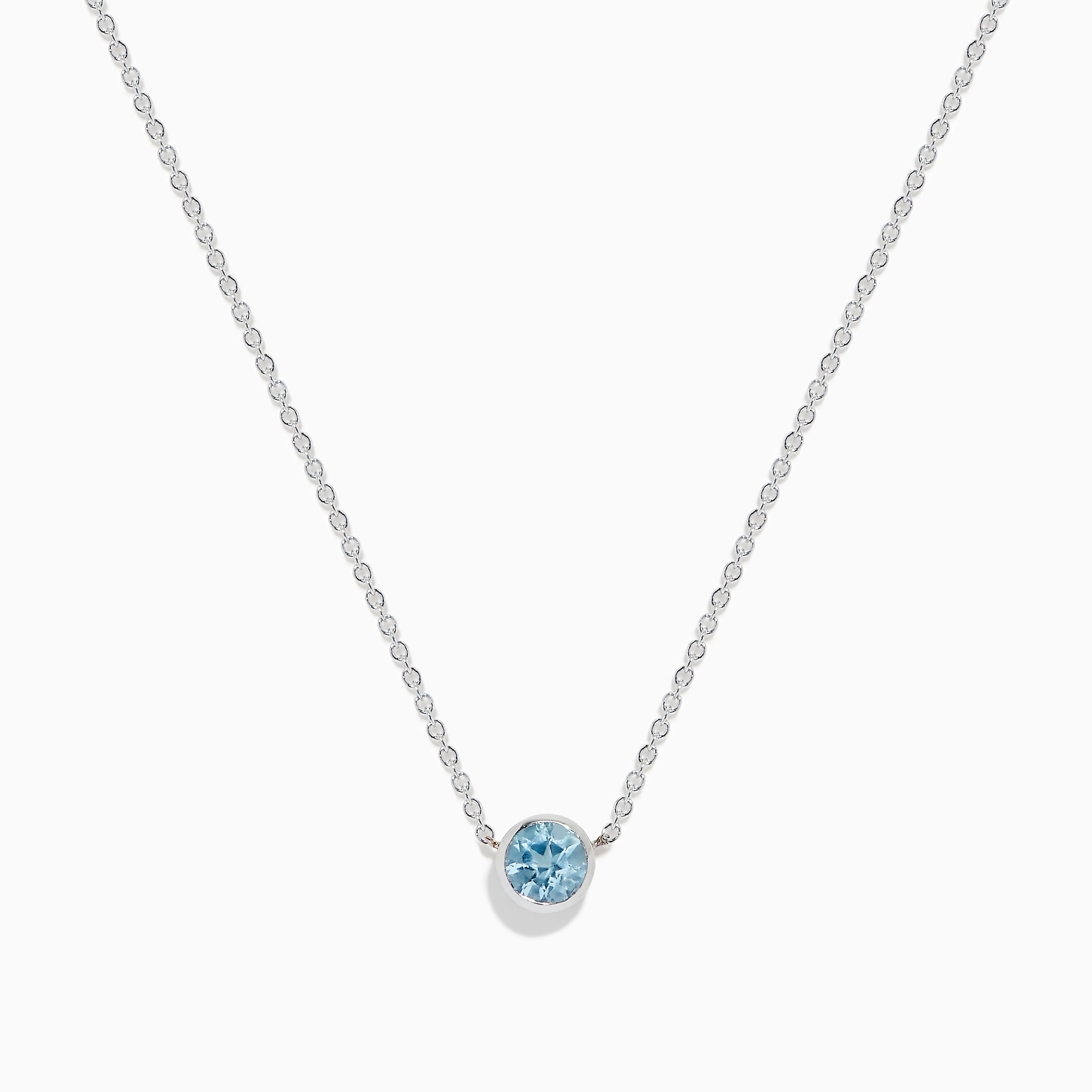 Effy Aquarius 14K White Gold Aquamarine Necklace