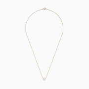 The Aurora 14K Yellow Gold Bezel Set Opal Necklace (0.55 TCW) features a round white opal pendant on a delicate gold chain—an elegant piece from the Effy Aurora collection.