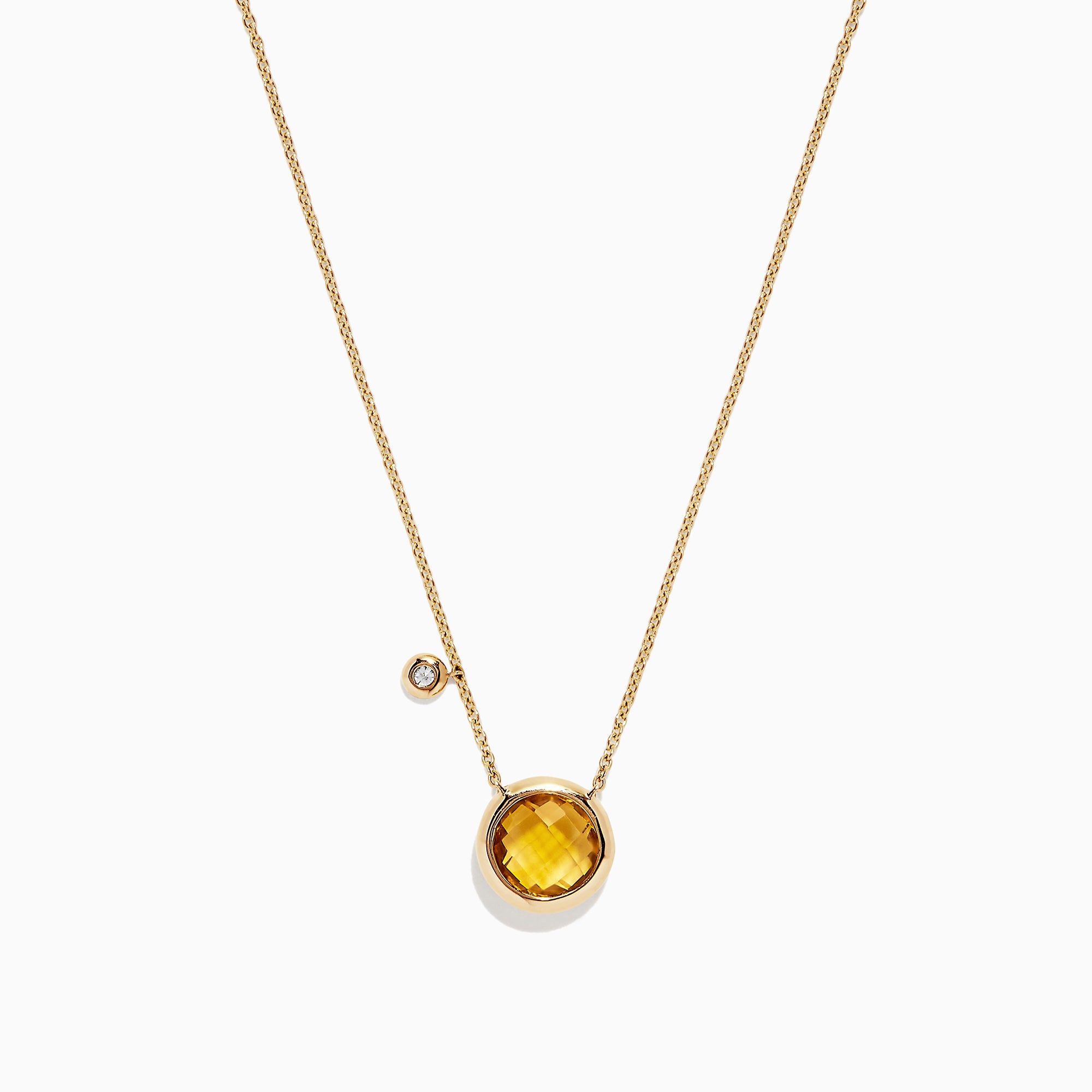 14 Karat Yellow Gold Citrine Necklace Measuring 16 Inches - 001-235-13000131
