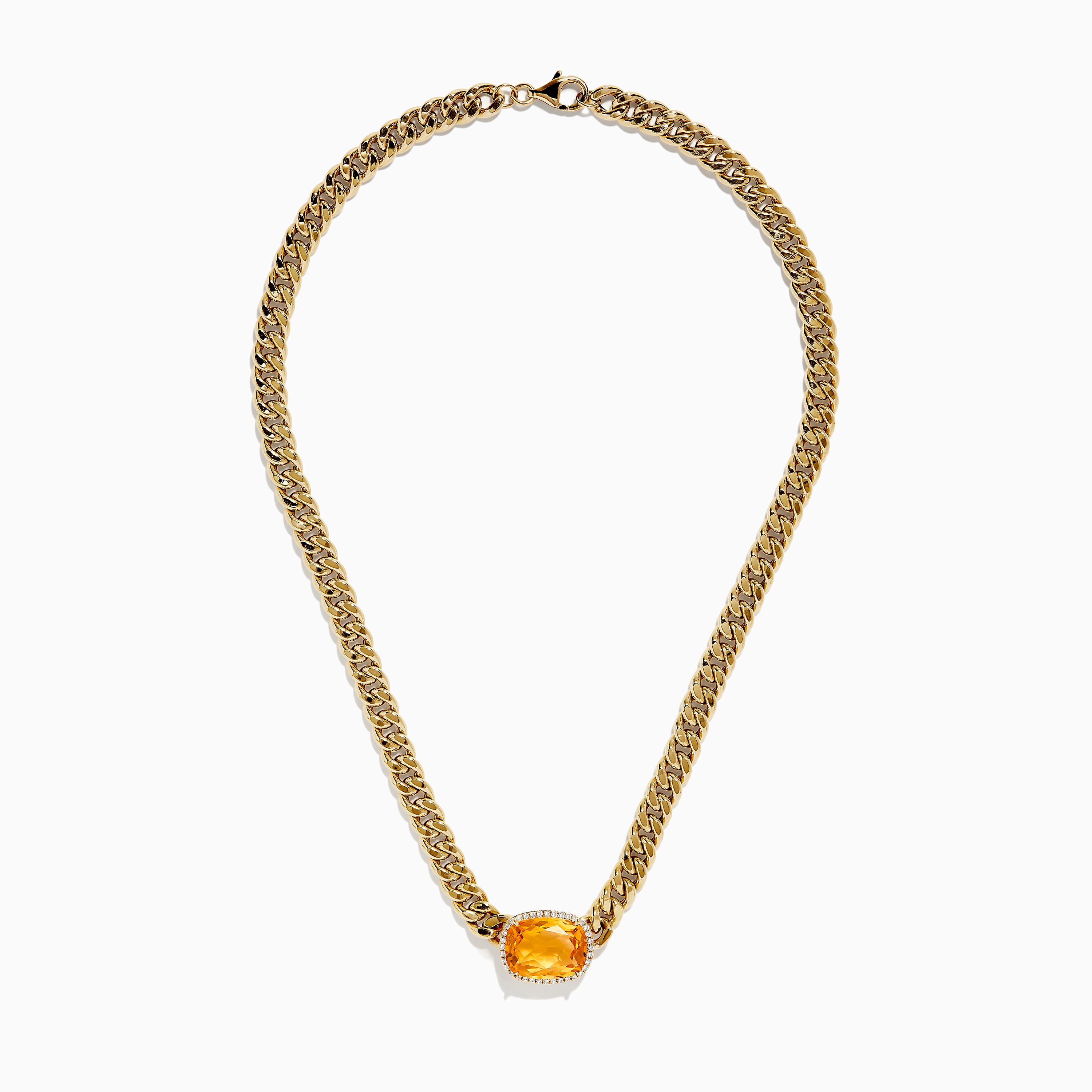 Effy Sunset 14K Yellow Gold Citrine and Diamond Necklace