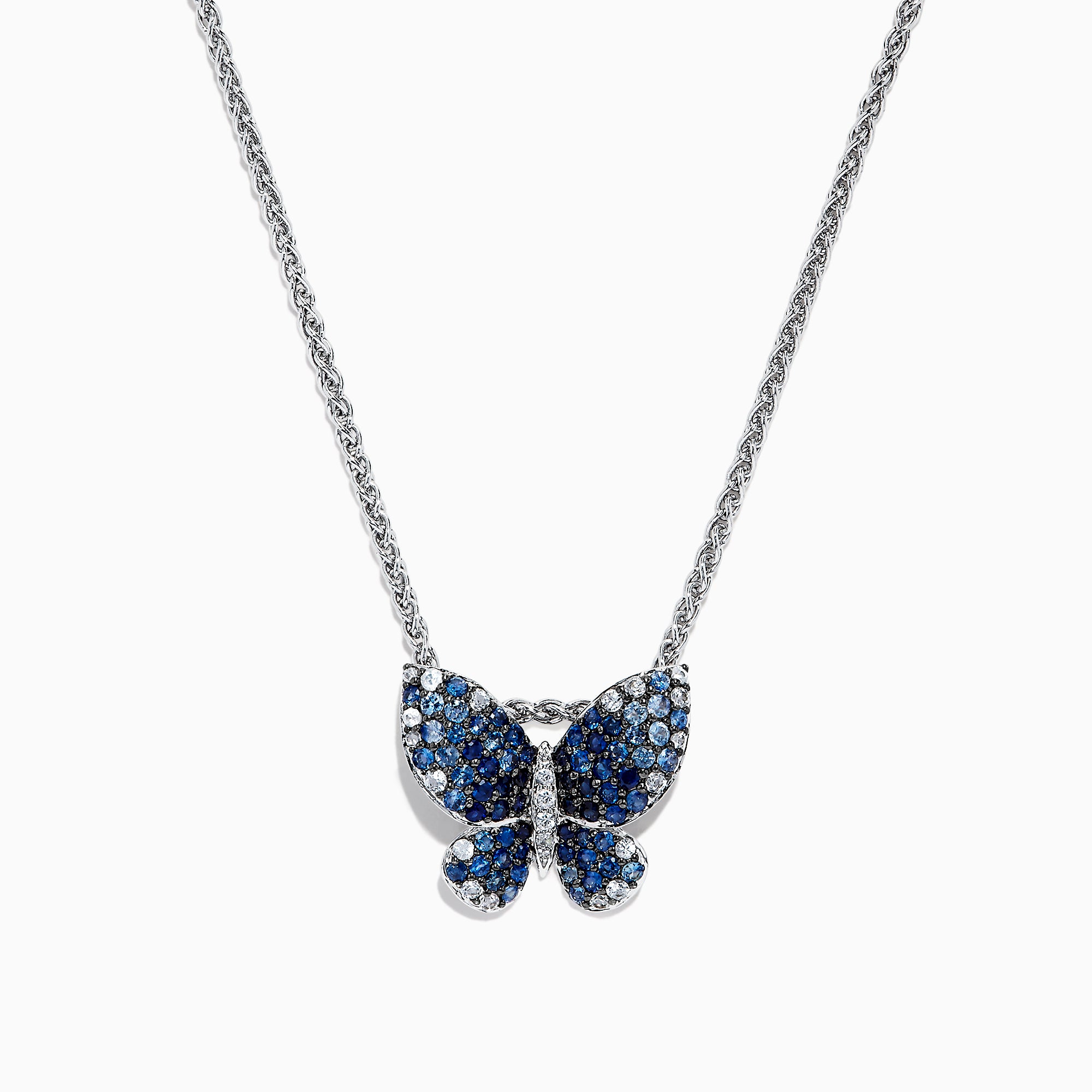 Blue Topaz Alexandrite Butterfly Necklace - 14K Yellow Gold |JewelsForMe