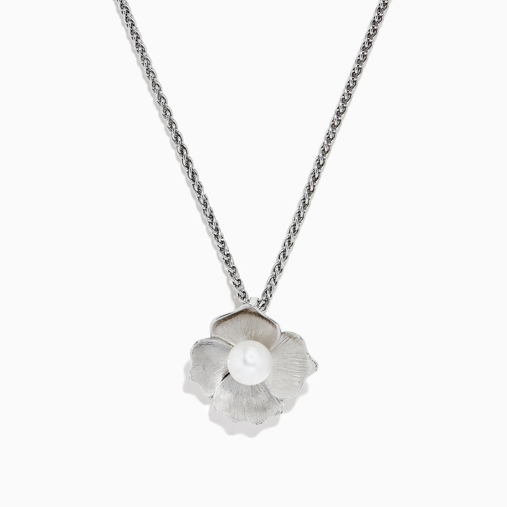 Effy 925 Sterling Silver Cultured Fresh Water Pearl Flower Pendant