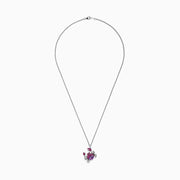 A sterling silver necklace featuring the Seaside Crab pendant, adorned with multi gemstones totaling 1.75 TCW—a stunning statement piece.
