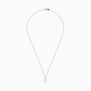 The 14K Yellow Gold Cultured Fresh Water Pearl and Diamond Pendant (0.02 TCW) features a single round pearl on a delicate chain, shown against a plain white background.