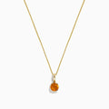 The Sunset 14K Yellow Gold Citrine Pendant (0.81 TCW) features a delicate yellow gold chain and a small round citrine in a simple gold setting, shown on a white background.