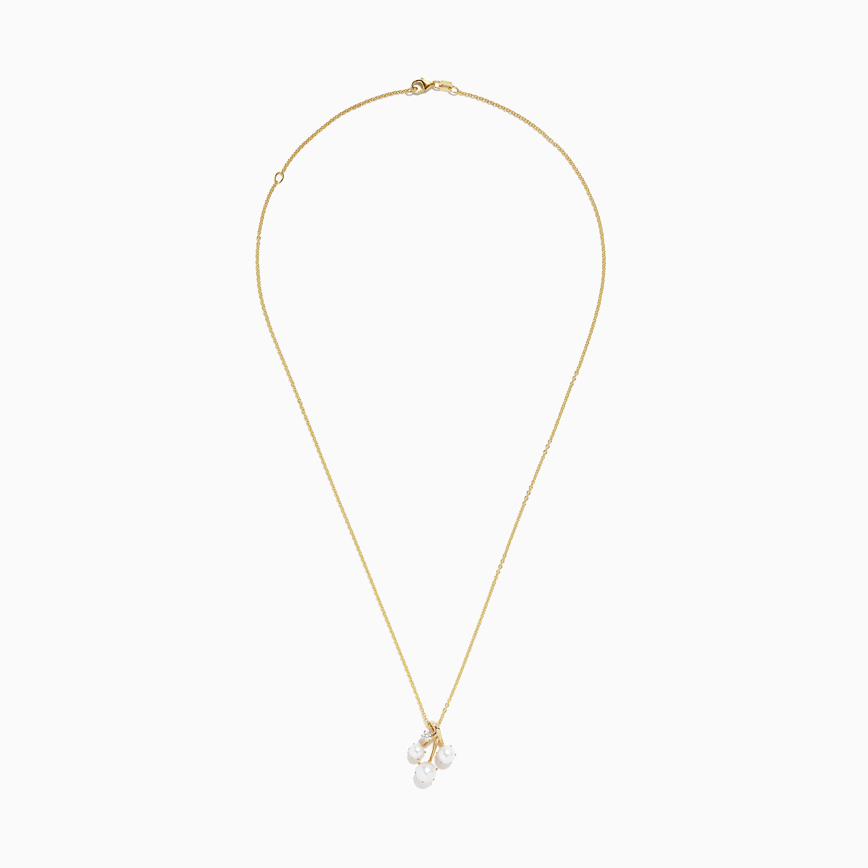 Effy Pearl 14K Yellow Gold Diamond and Pearl Cluster Pendant