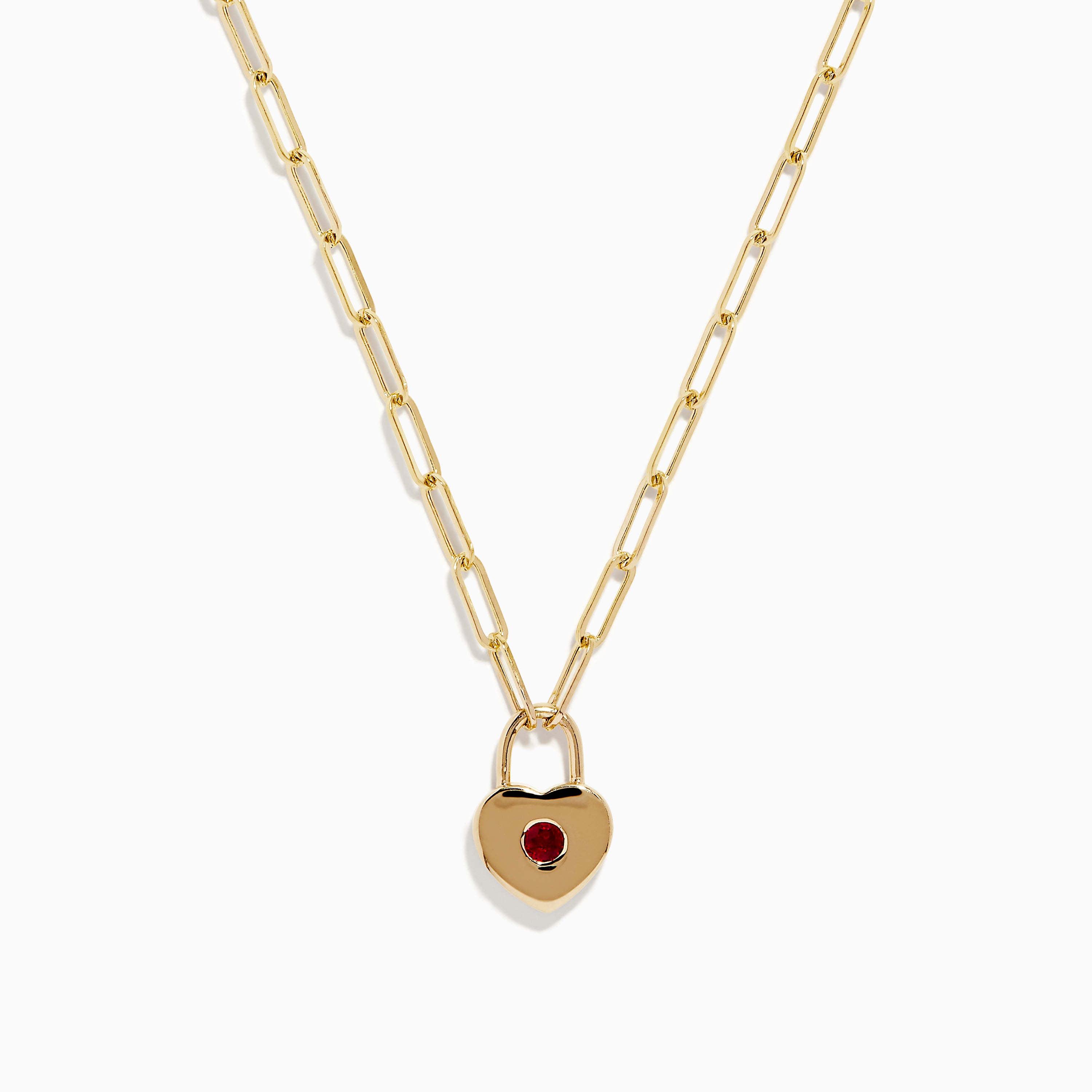 Effy Ruby Royale 14K Yellow Gold Ruby Heart Locket Necklace