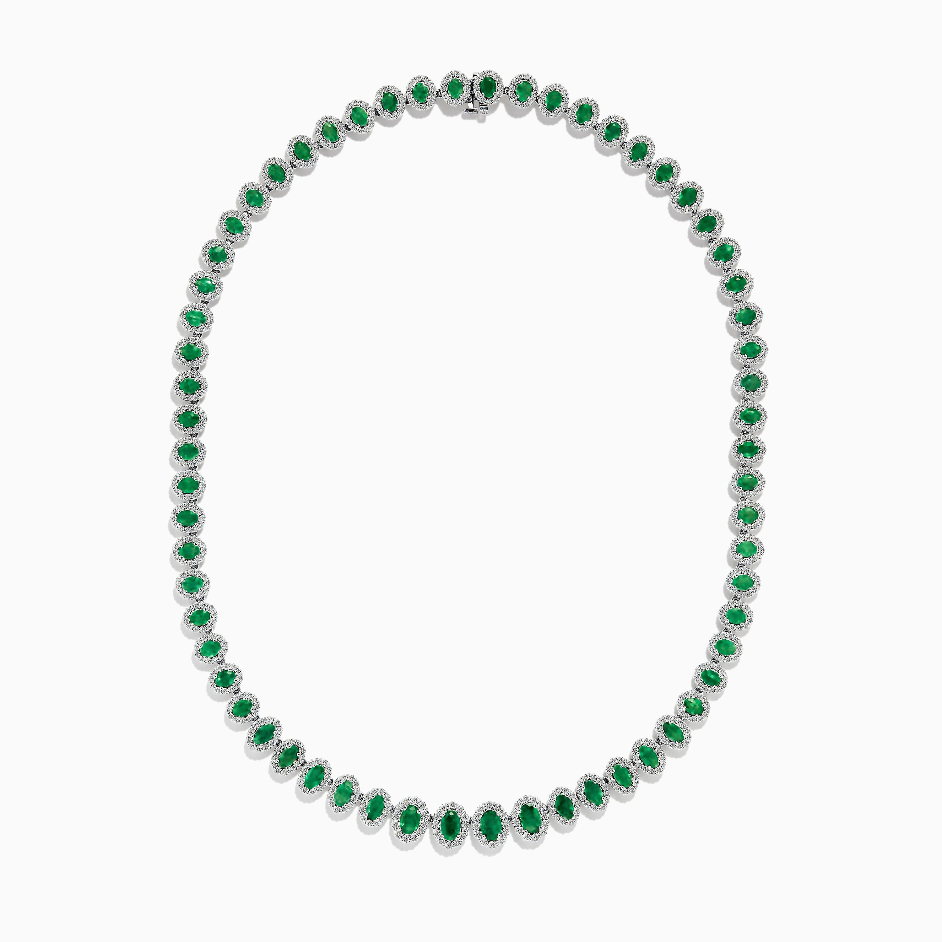 Effy Brasilica 14K White Gold Emerald and Diamond Necklace