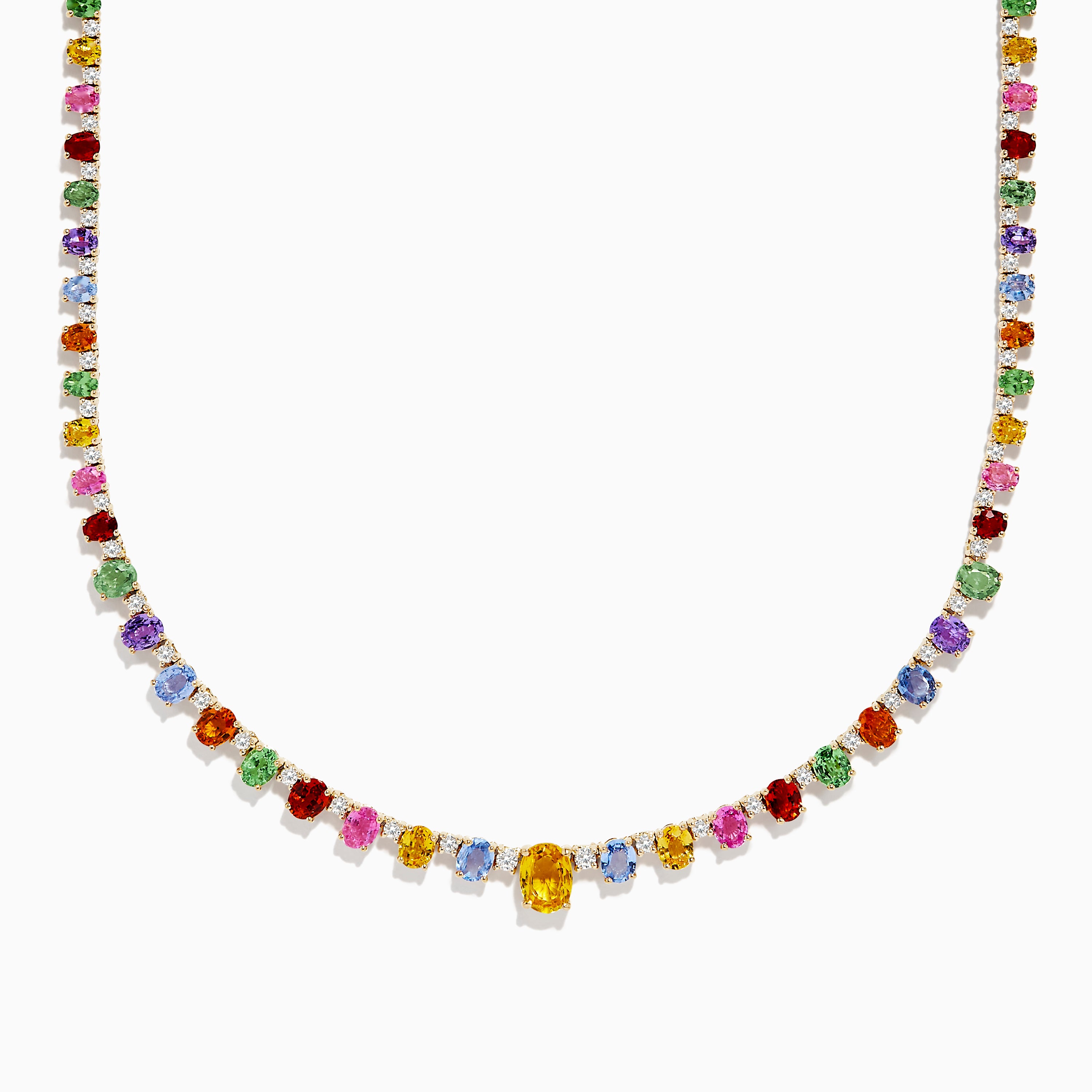 Effy Watercolors 14K Gold Multi Sapphire and Diamond Necklace