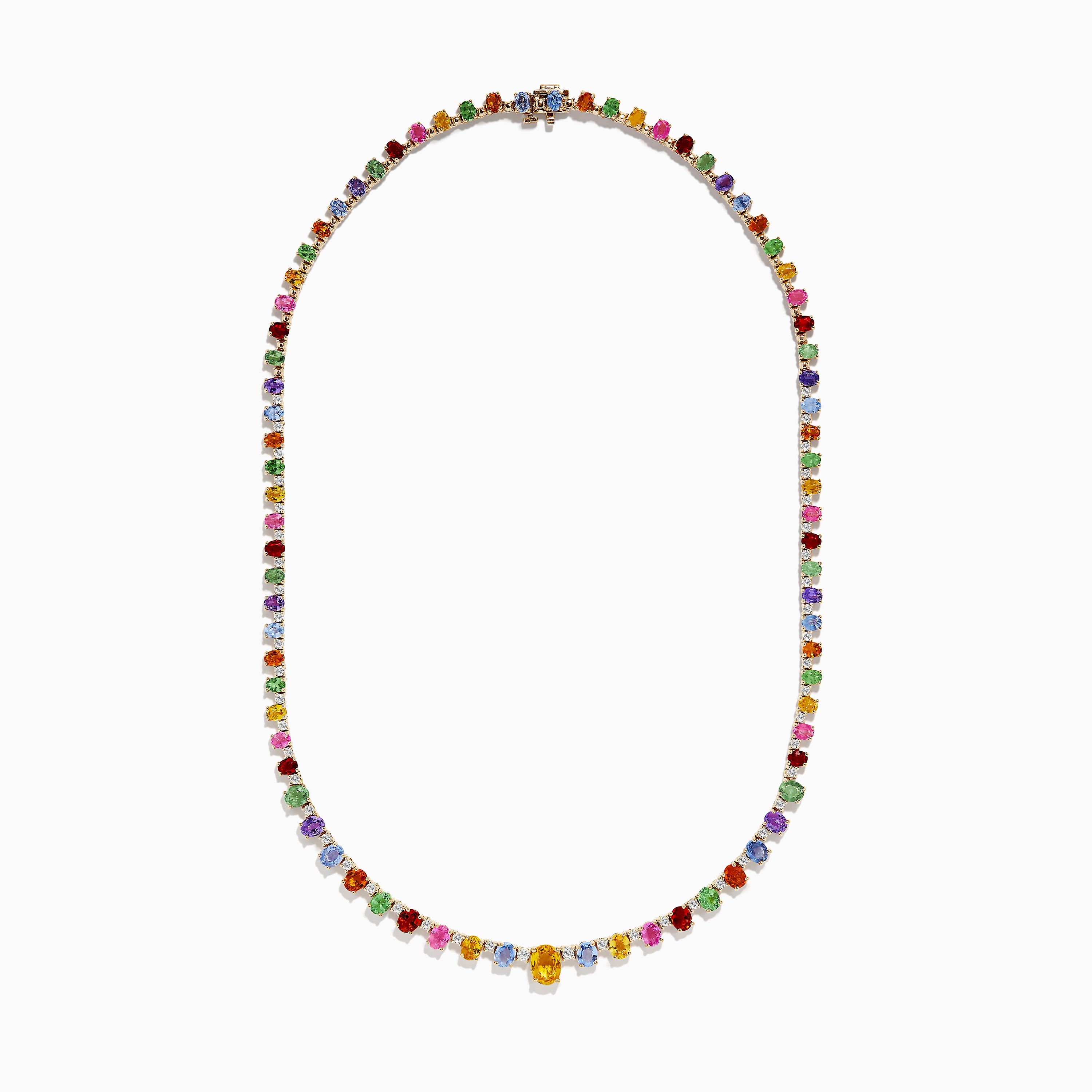 Effy Watercolors 14K Gold Multi Sapphire and Diamond Necklace