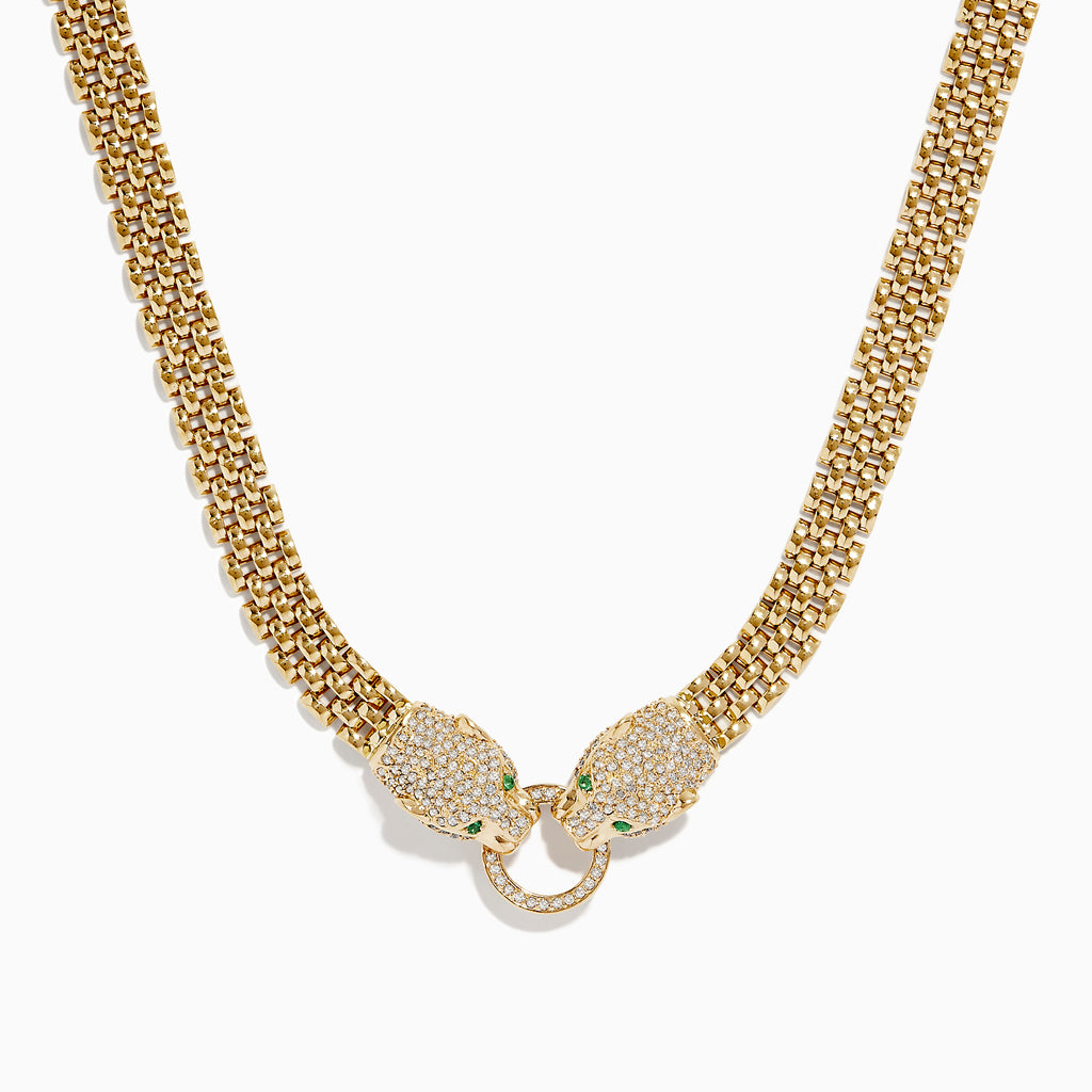 Effy Signature 14K Yellow Gold Emerald and Diamond Necklace