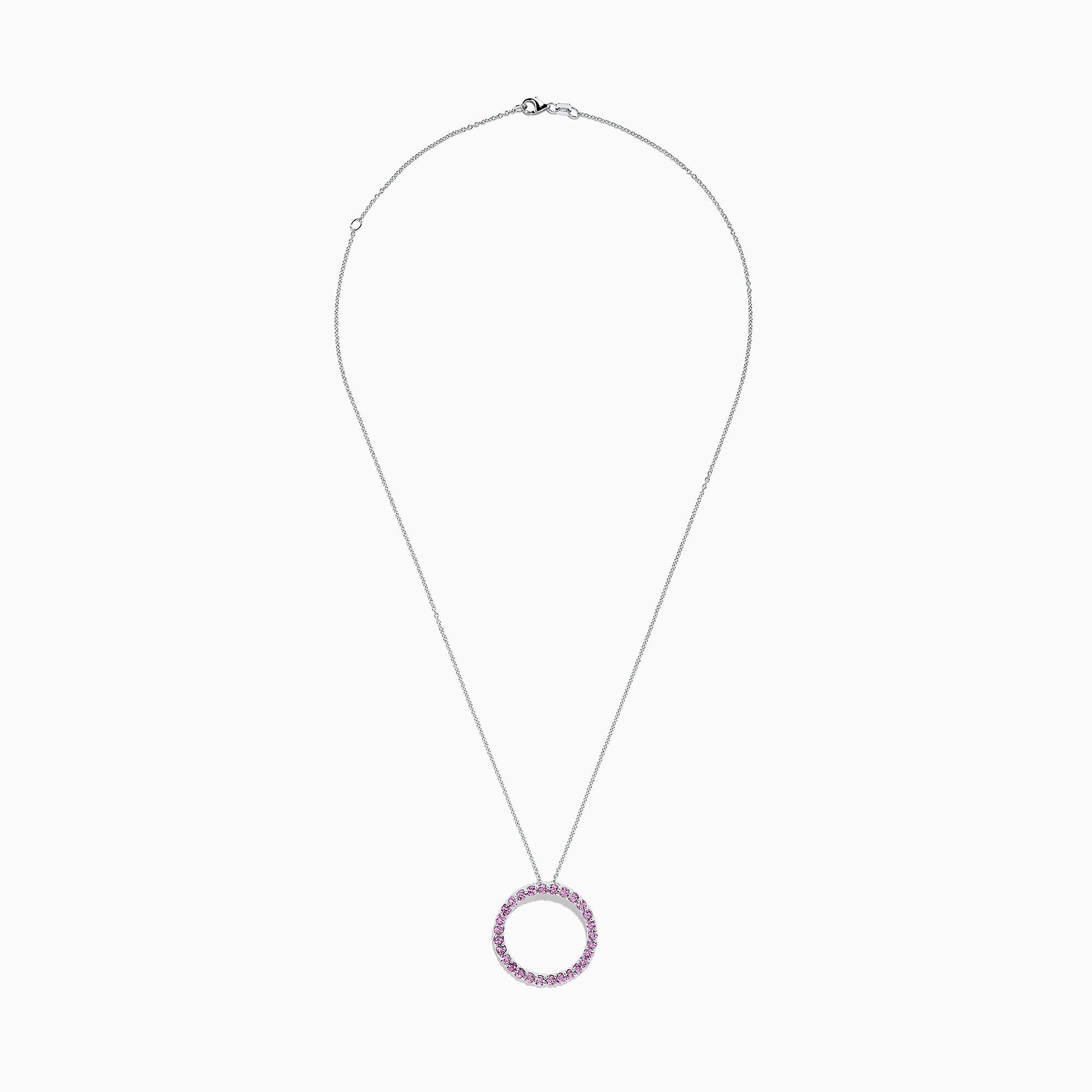 Effy 14K White Gold Pink Sapphire Circle Pendant, 2.13 TCW