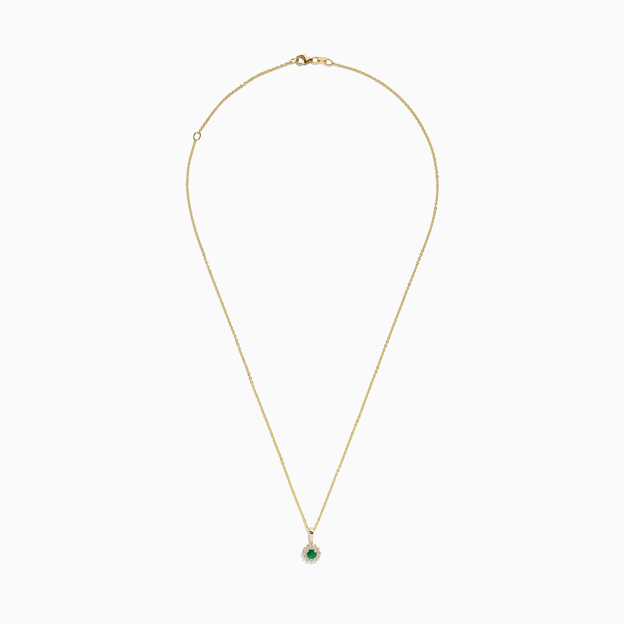 Effy Brasilica 14K Yellow Gold Emerald and Diamond Pendant, 0.36 TCW