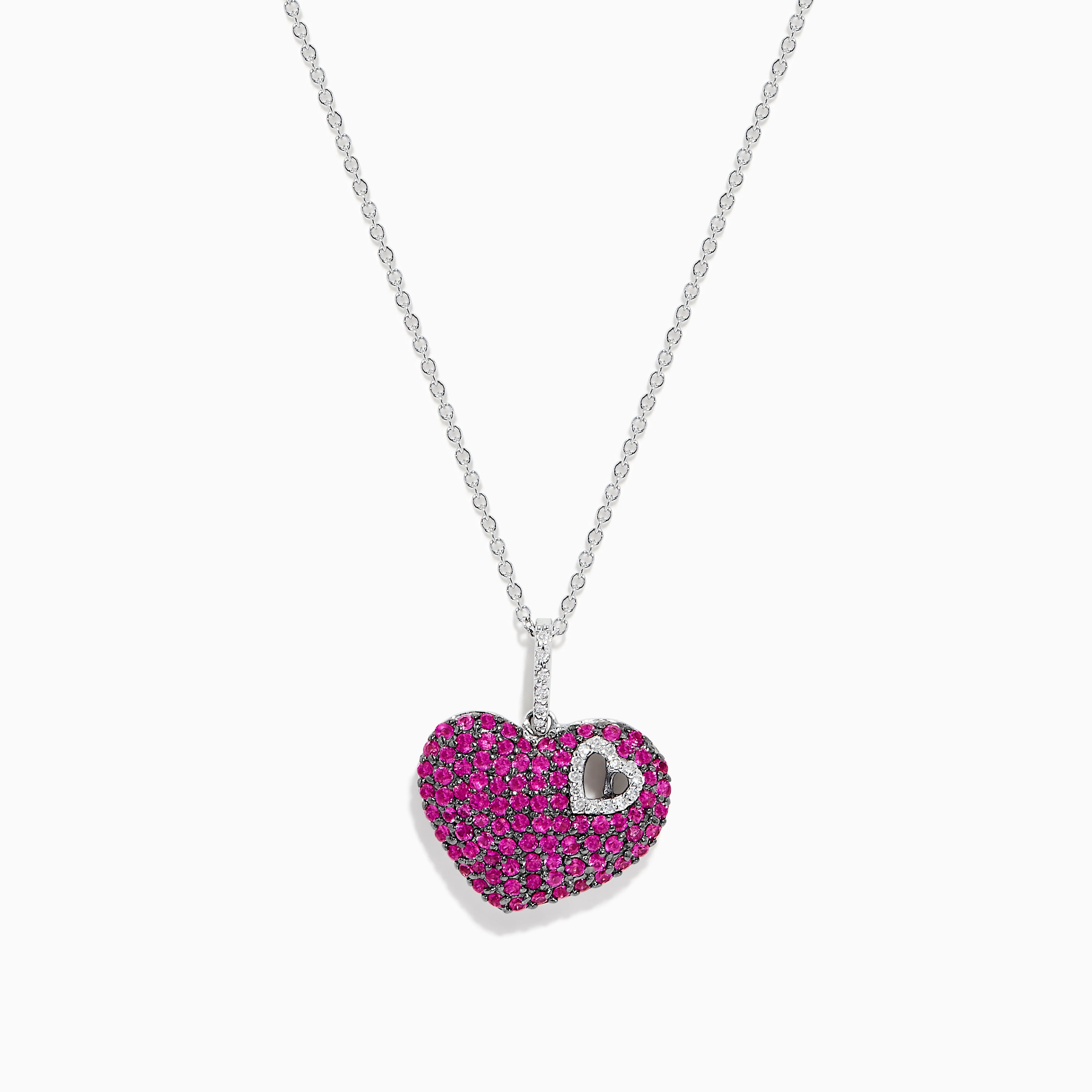 Effy 14K White Gold Pink Sapphire and Diamond Heart Pendant, 2.16 TCW –  effyjewelry.com