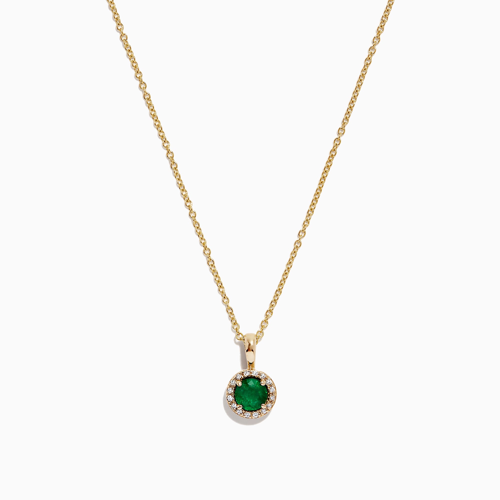 Effy Brasilica 14K Yellow Gold Emerald and Diamond Pendant, 0.54 TCW ...